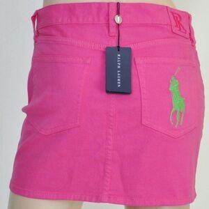 NWOT Hot pink Ralph Lauren Blue Label Big Pony Mini Skirt size 28